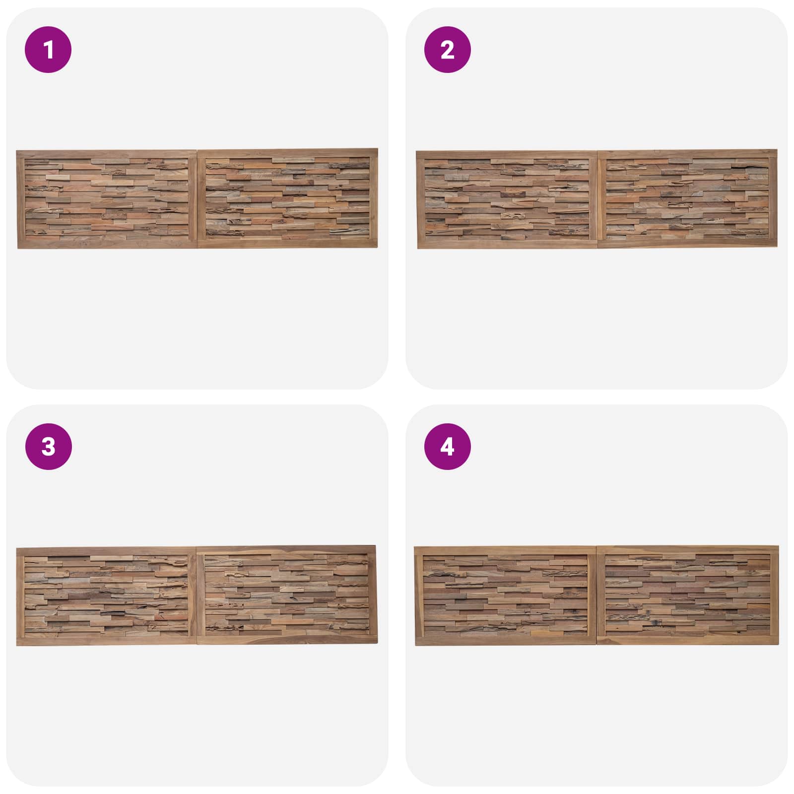 Hoofdbord Wandgemonteerd Naturel 200 cm Massief Teakhout