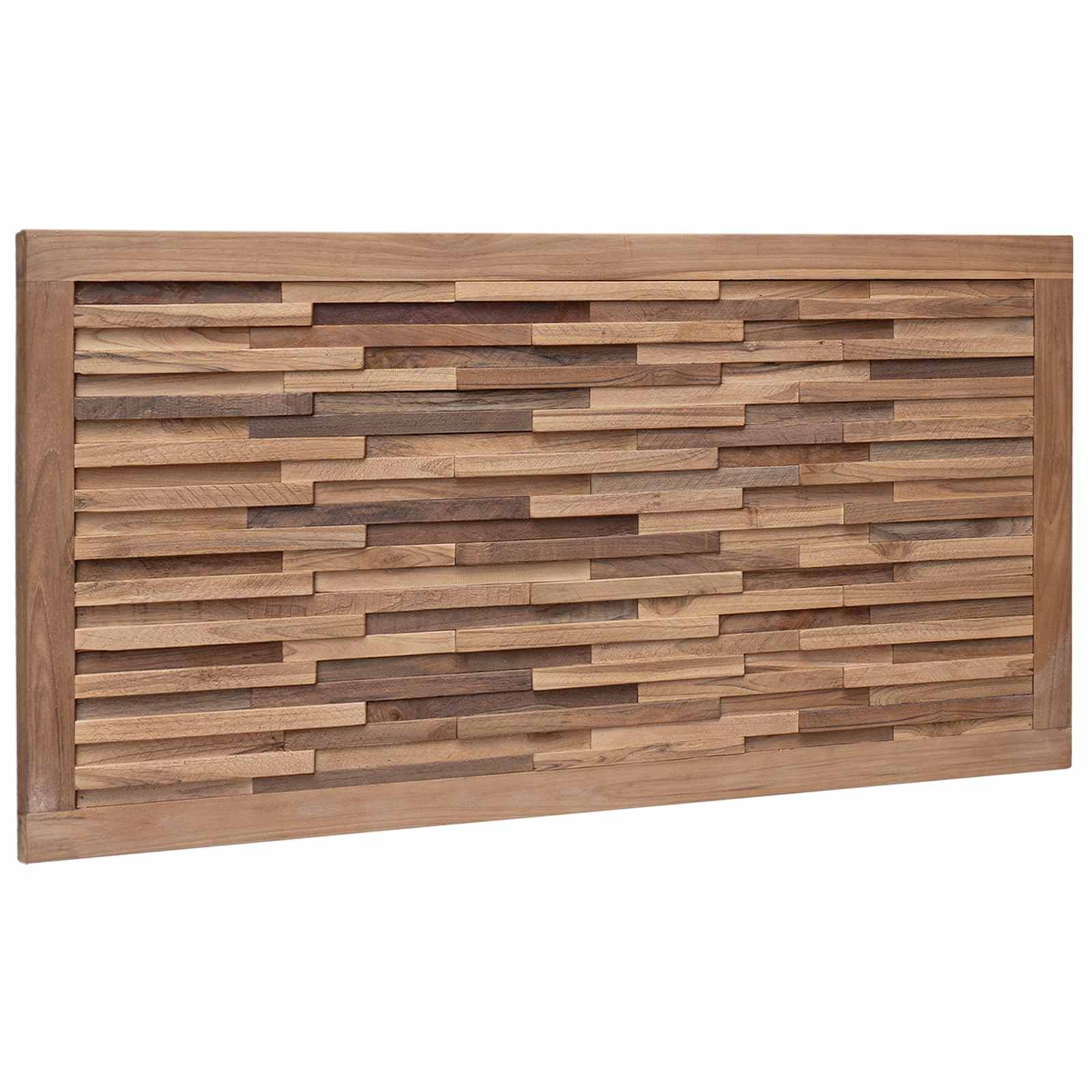 Hoofdbord Wandgemonteerd Naturel 100 cm Massief Teakhout