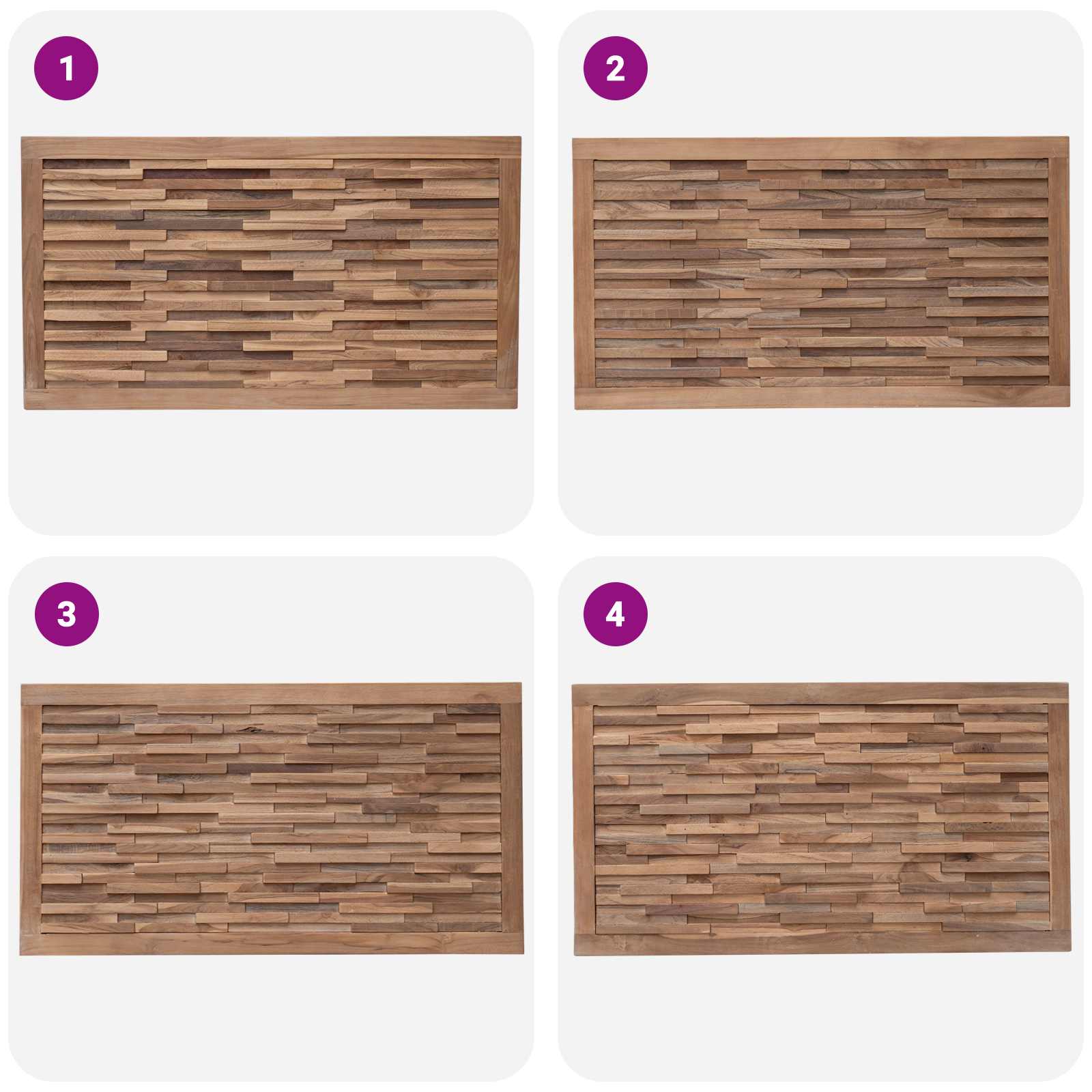 Hoofdbord Wandgemonteerd Naturel 100 cm Massief Teakhout