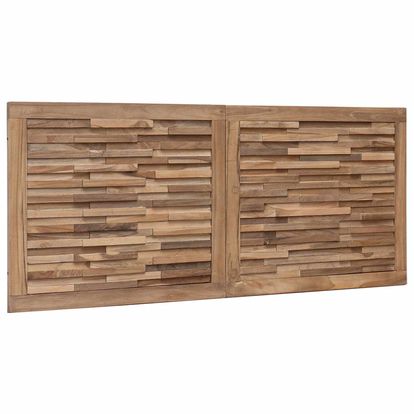 Hoofdbord Wandgemonteerd Naturel 120 cm Massief Teakhout