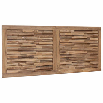 Hoofdbord Wandgemonteerd Naturel 120 cm Massief Teakhout