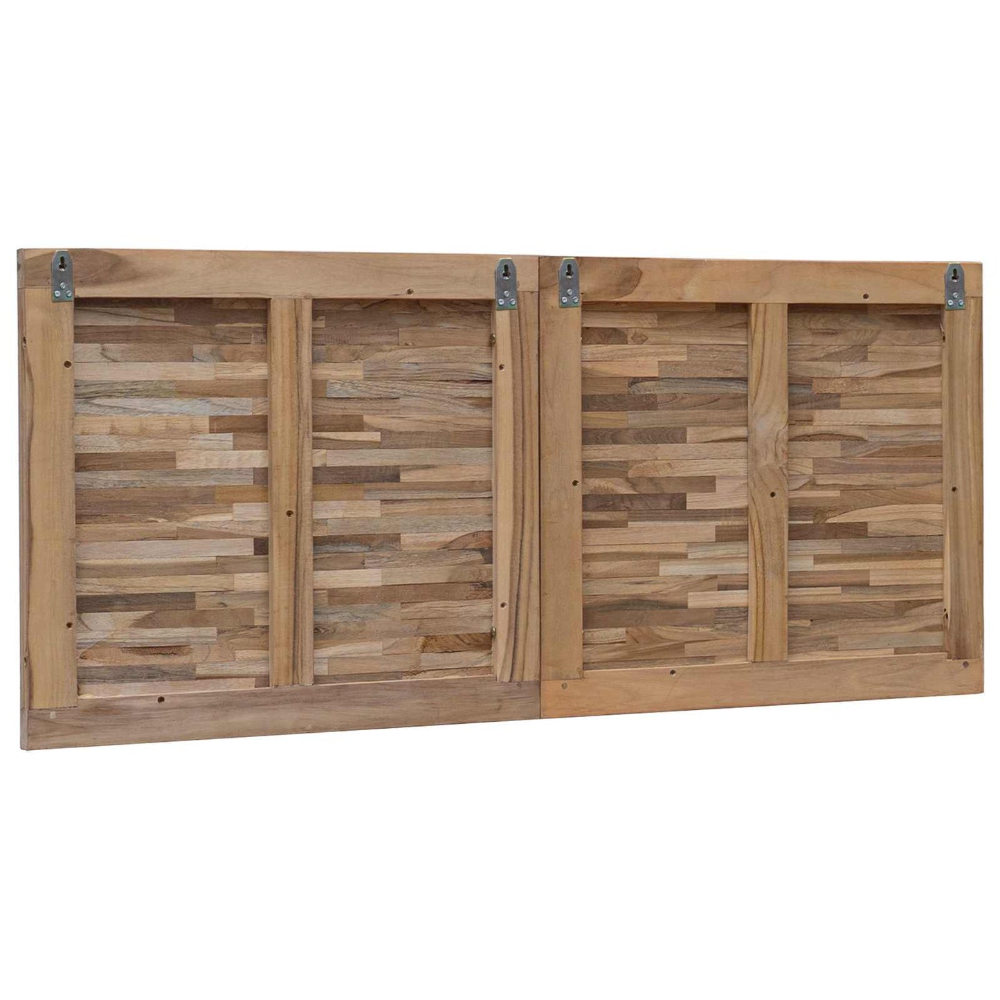 Hoofdbord Wandgemonteerd Naturel 120 cm Massief Teakhout