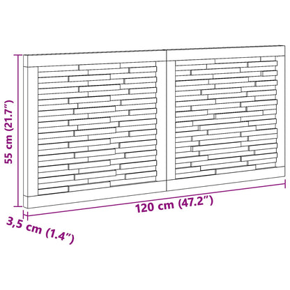 Hoofdbord Wandgemonteerd Naturel 120 cm Massief Teakhout
