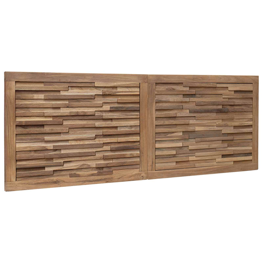 Hoofdbord Wandgemonteerd Naturel 140 cm Massief Teakhout