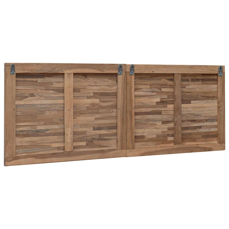 Hoofdbord Wandgemonteerd Naturel 140 cm Massief Teakhout