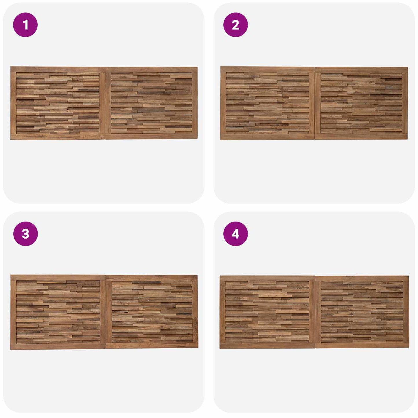 Hoofdbord Wandgemonteerd Naturel 140 cm Massief Teakhout