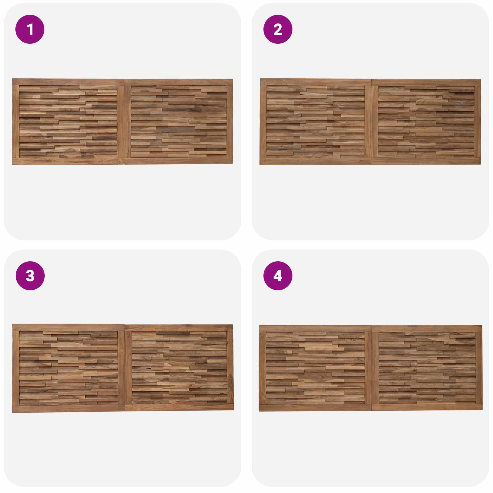 Hoofdbord Wandgemonteerd Naturel 140 cm Massief Teakhout