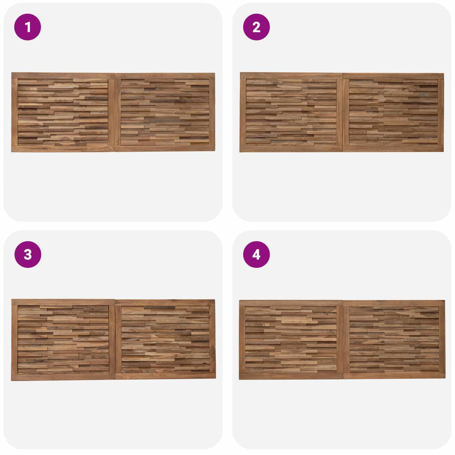 Hoofdbord Wandgemonteerd Naturel 140 cm Massief Teakhout