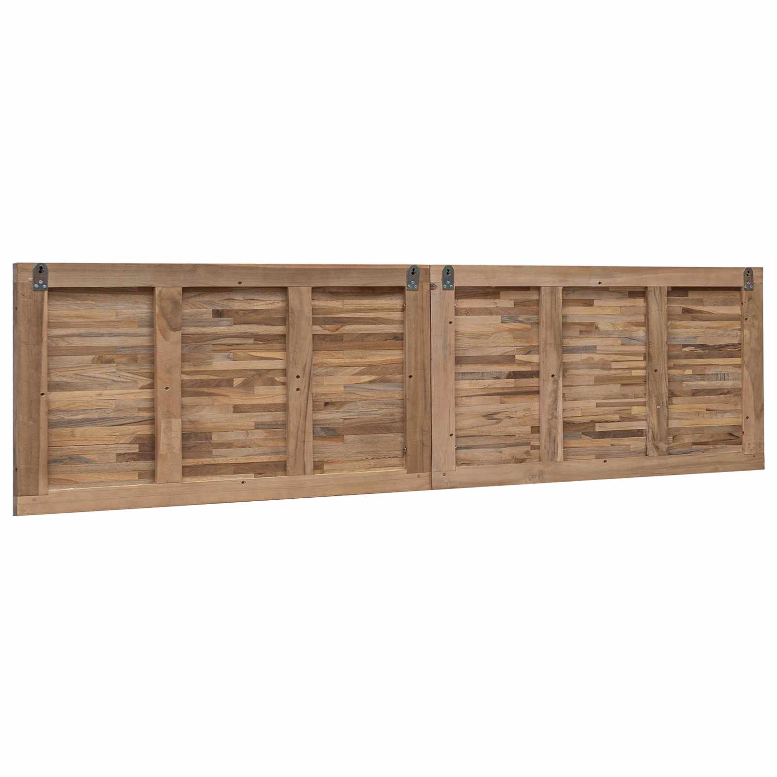 Hoofdbord Wandgemonteerd Naturel 160 cm Massief Teakhout