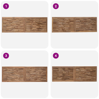 Hoofdbord Wandgemonteerd Naturel 160 cm Massief Teakhout