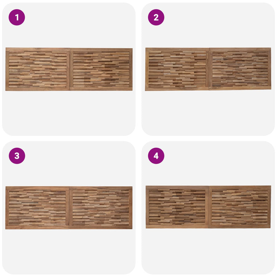 Hoofdbord Wandgemonteerd Naturel 160 cm Massief Teakhout