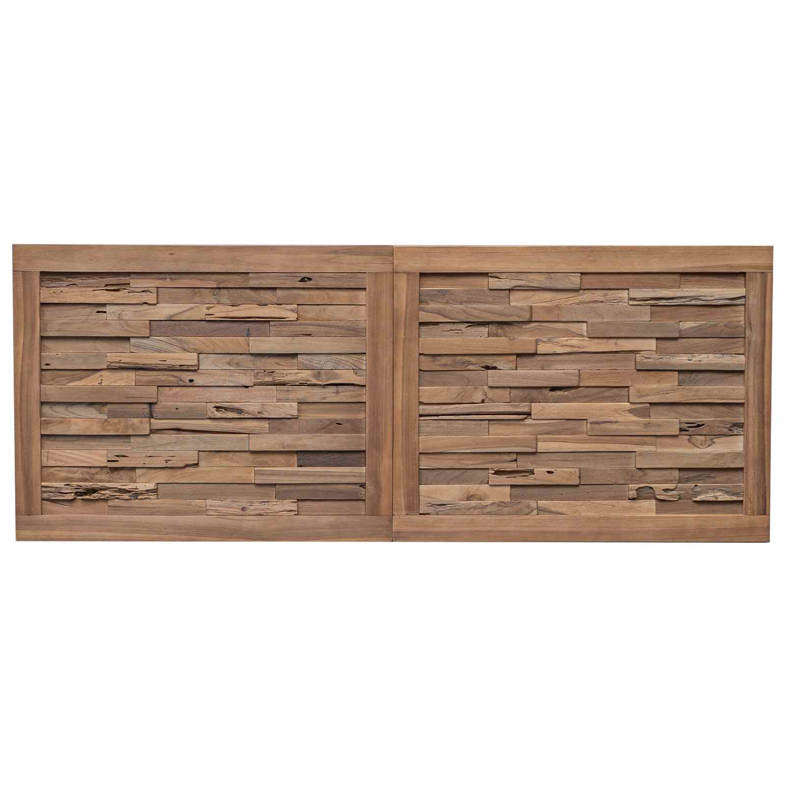 Hoofdbord Wandgemonteerd Naturel 180 cm Massief Teakhout