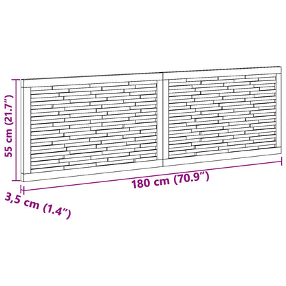 Hoofdbord Wandgemonteerd Naturel 180 cm Massief Teakhout