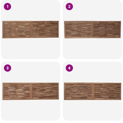 Hoofdbord Wandgemonteerd Naturel 180 cm Massief Teakhout