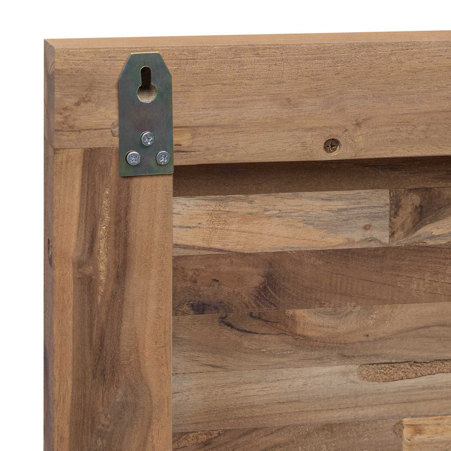 Hoofdbord Wandgemonteerd Naturel 200 cm Massief Teakhout
