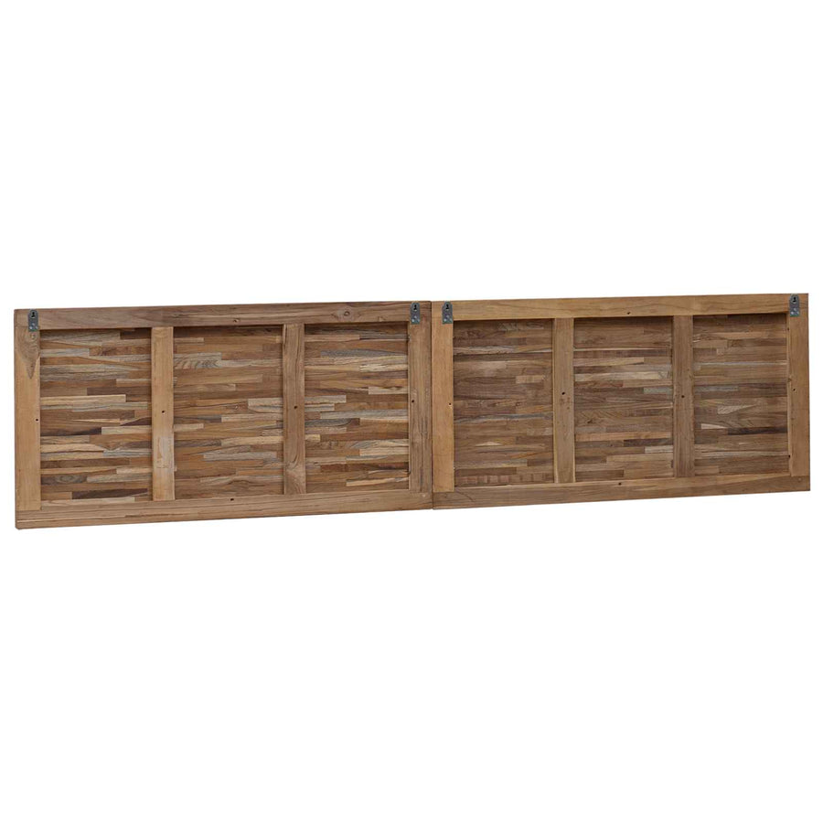 Hoofdbord Wandgemonteerd Naturel 200 cm Massief Teakhout