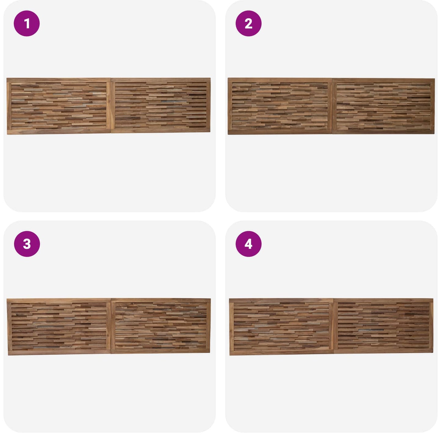 Hoofdbord Wandgemonteerd Naturel 200 cm Massief Teakhout