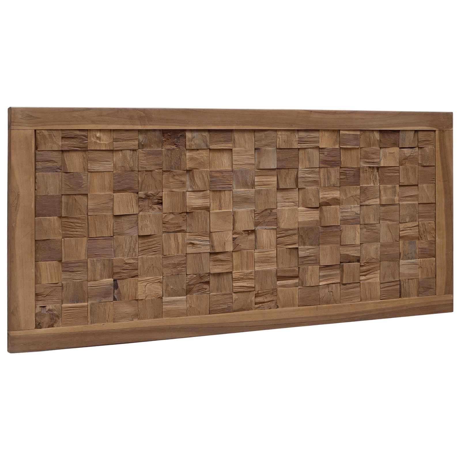 Hoofdbord Wandgemonteerd Naturel 100 cm Massief Teakhout