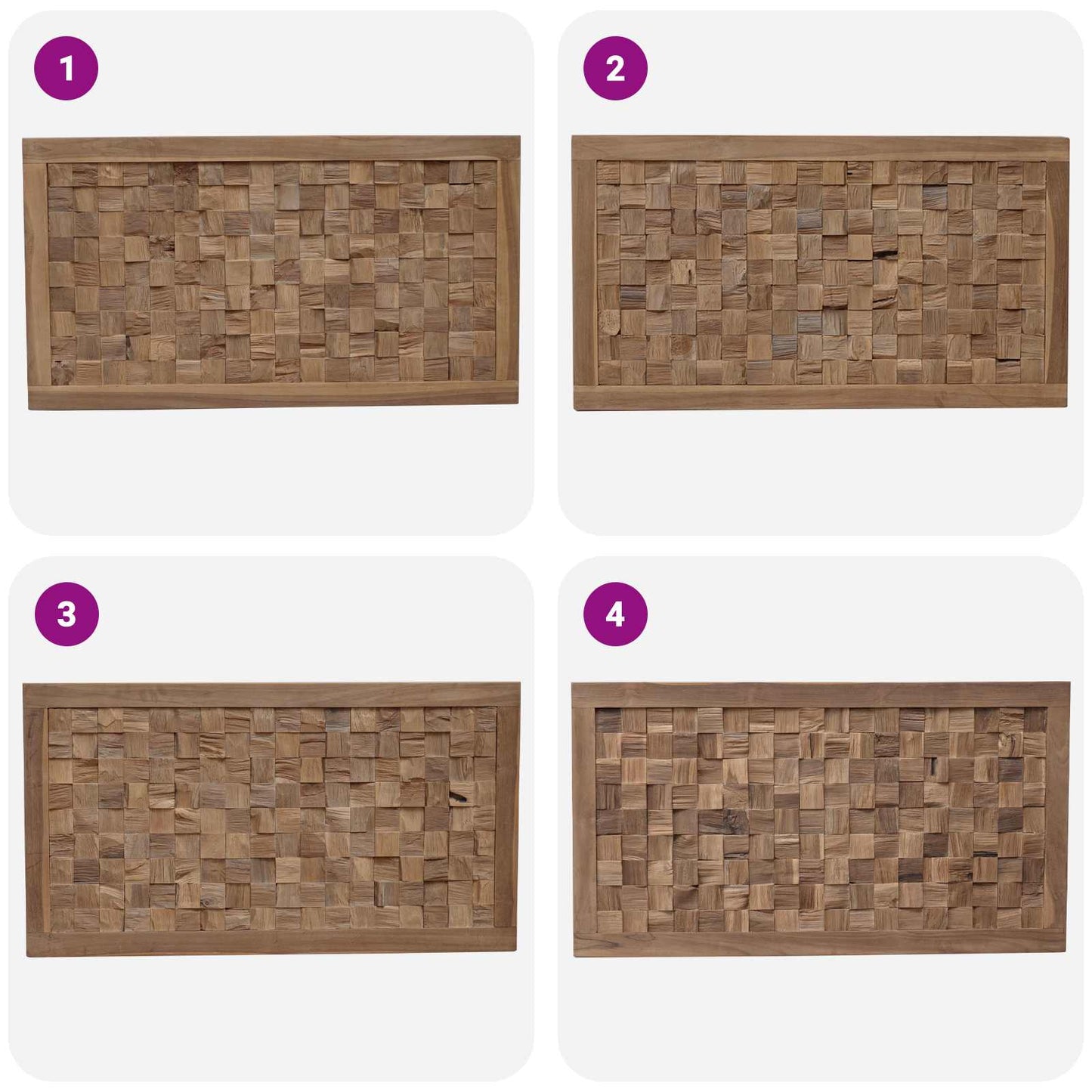 Hoofdbord Wandgemonteerd Naturel 100 cm Massief Teakhout