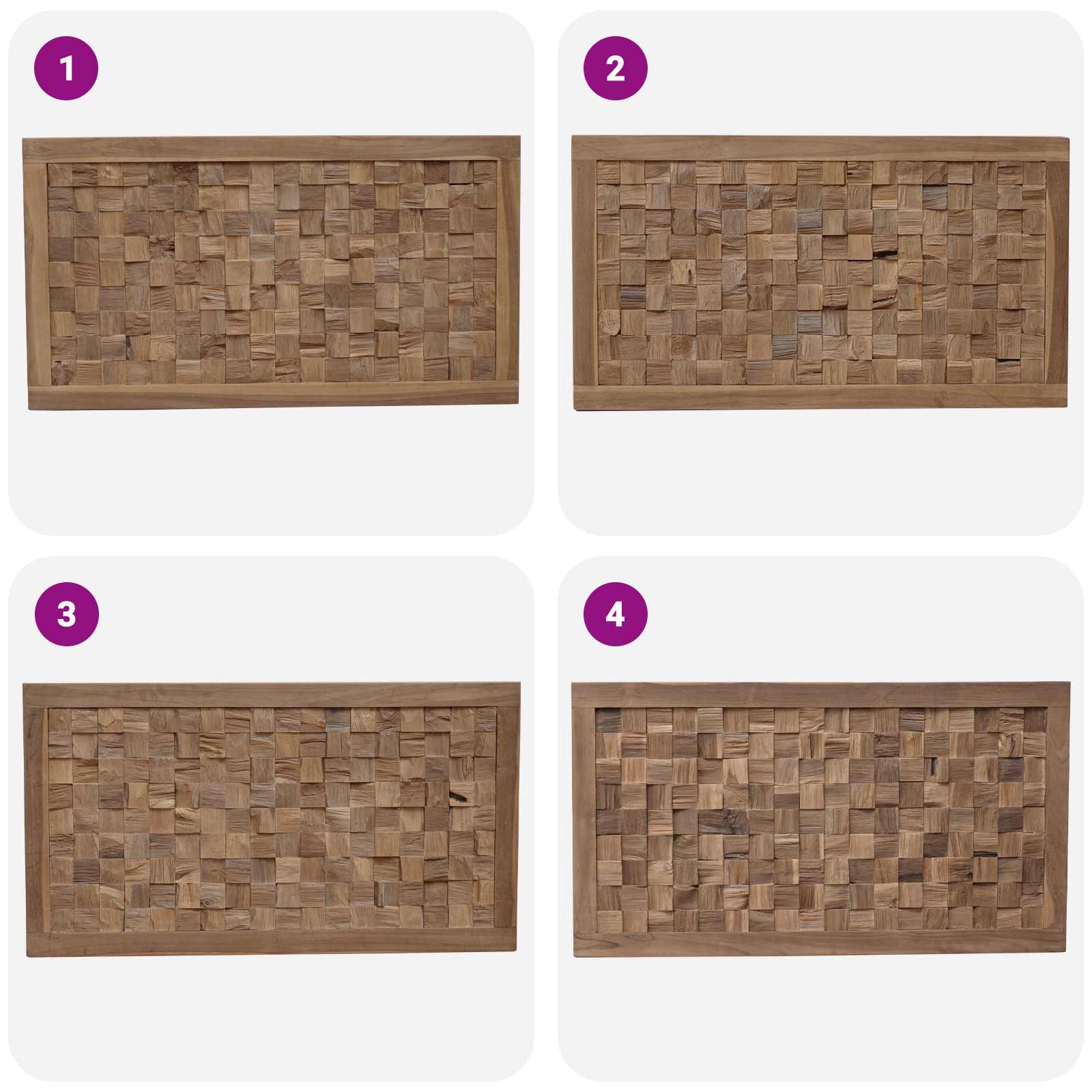 Hoofdbord Wandgemonteerd Naturel 100 cm Massief Teakhout
