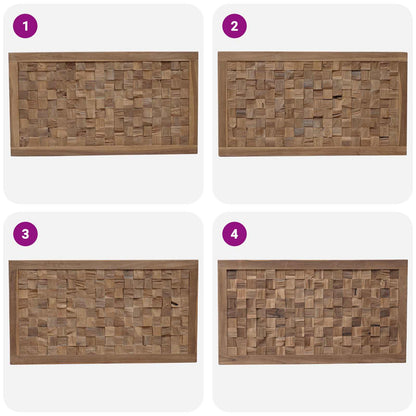Hoofdbord Wandgemonteerd Naturel 100 cm Massief Teakhout