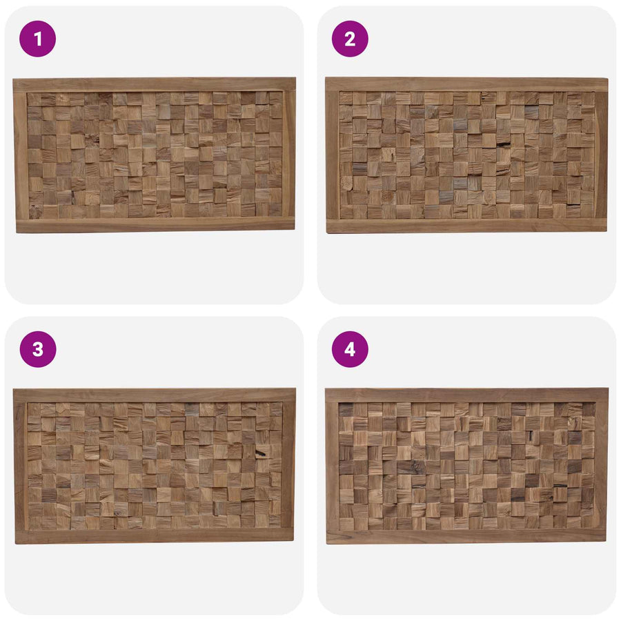 Hoofdbord Wandgemonteerd Naturel 100 cm Massief Teakhout