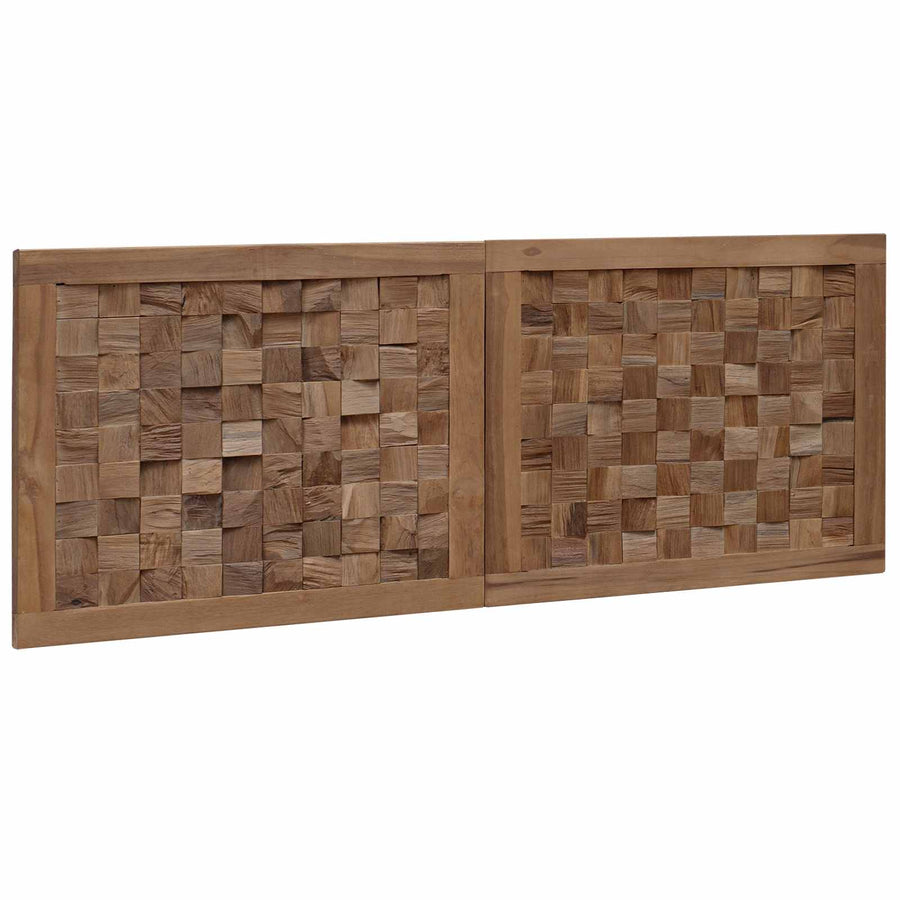 Hoofdbord Wandgemonteerd Naturel 120 cm Massief Teakhout