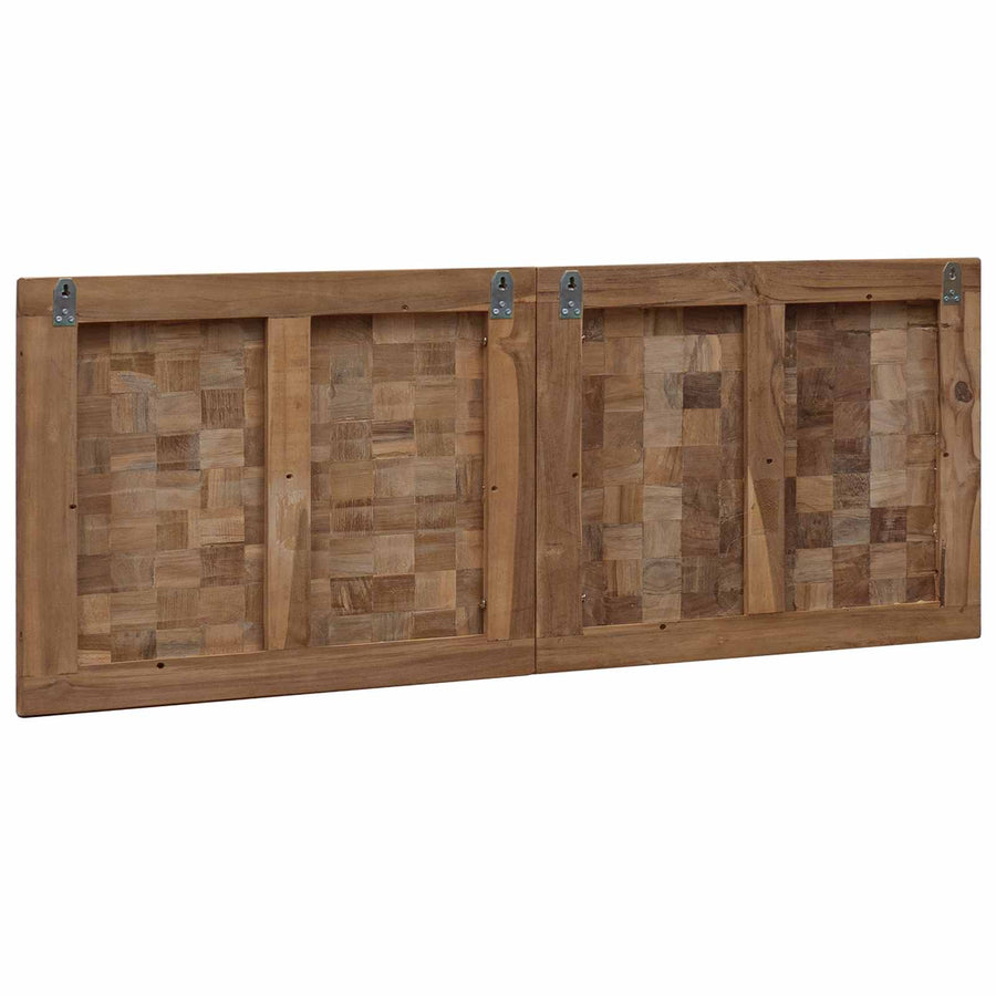 Hoofdbord Wandgemonteerd Naturel 120 cm Massief Teakhout