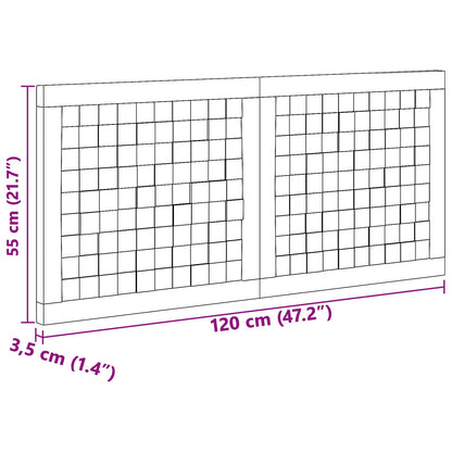 Hoofdbord Wandgemonteerd Naturel 120 cm Massief Teakhout