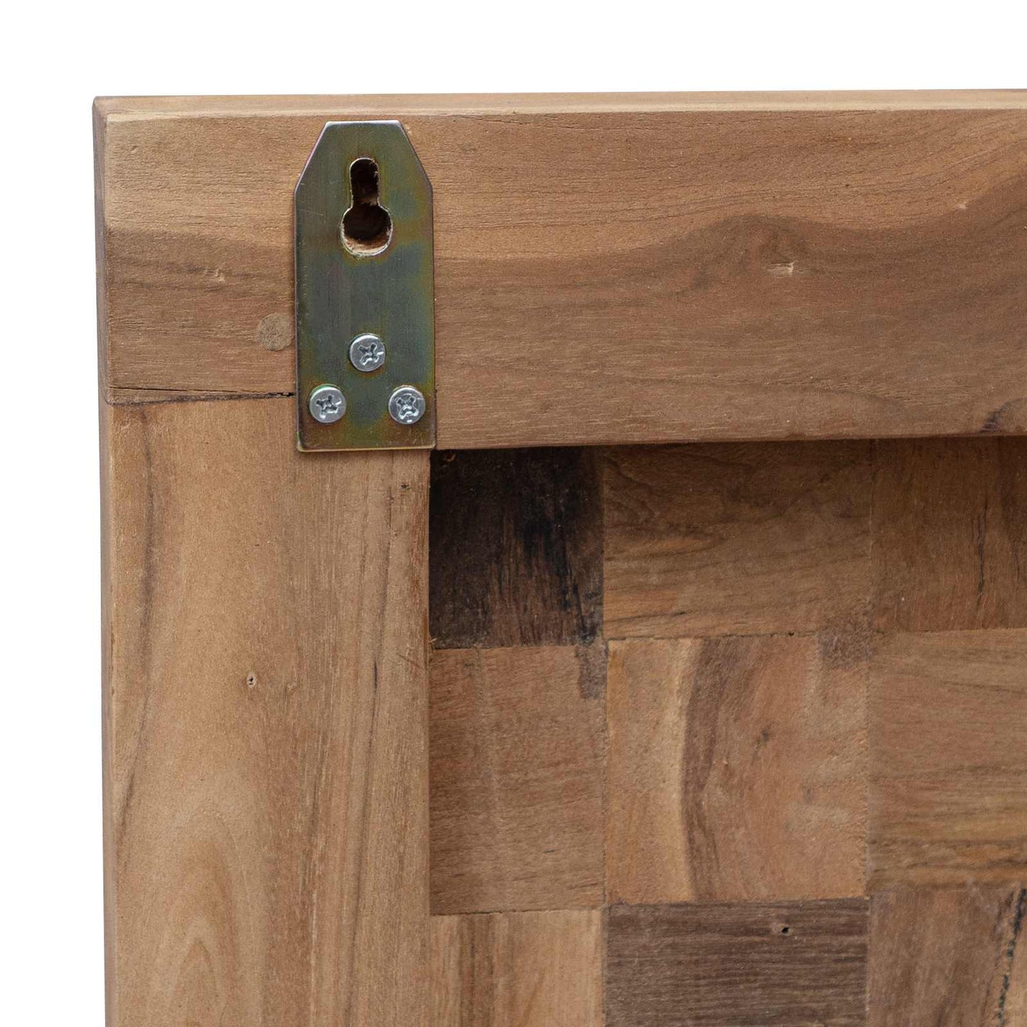 Hoofdbord Wandgemonteerd Naturel 140 cm Massief Teakhout