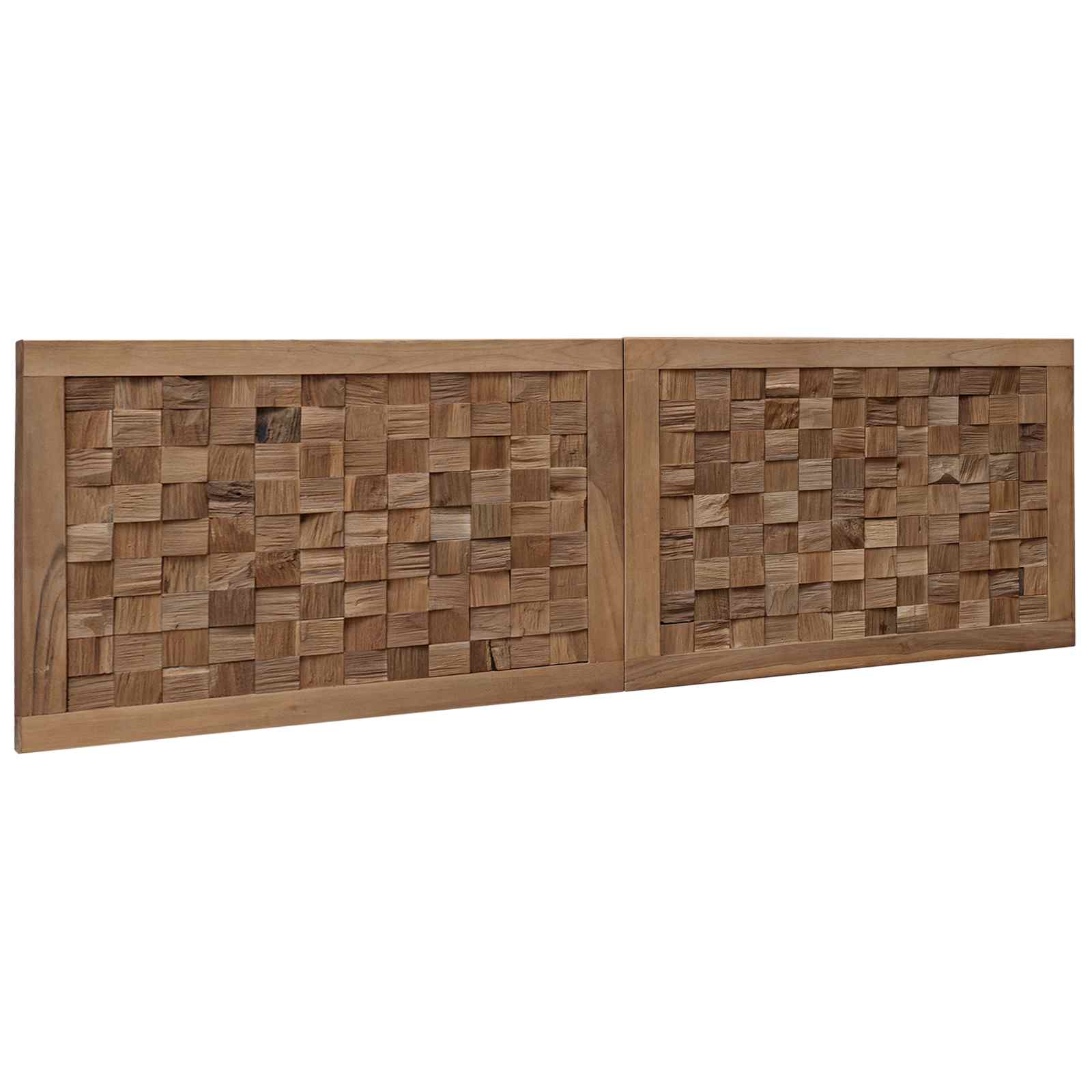 Hoofdbord Wandgemonteerd Naturel 140 cm Massief Teakhout