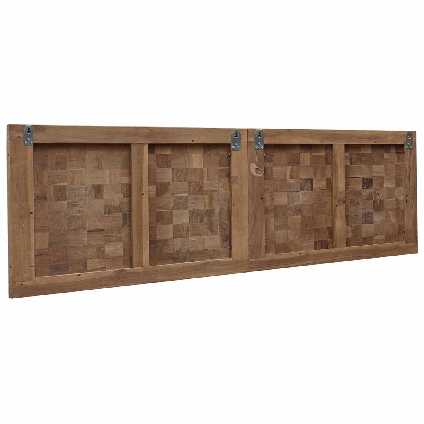 Hoofdbord Wandgemonteerd Naturel 140 cm Massief Teakhout