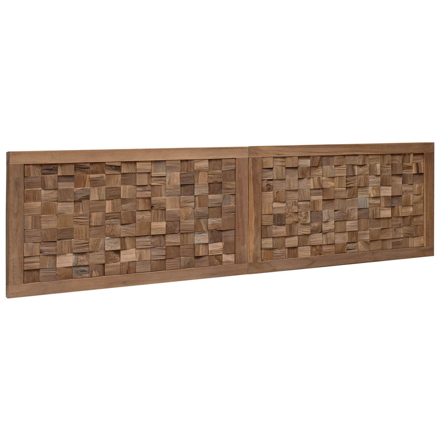 Hoofdbord Wandgemonteerd Naturel 160 cm Massief Teakhout