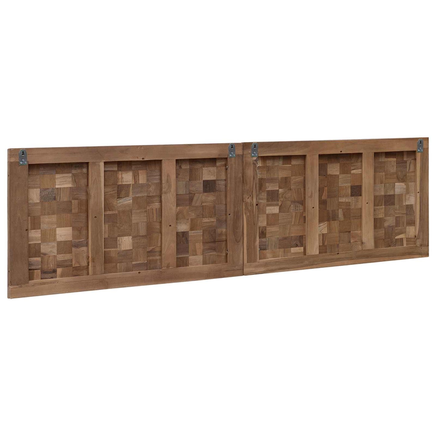 Hoofdbord Wandgemonteerd Naturel 160 cm Massief Teakhout