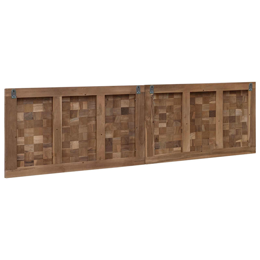 Hoofdbord Wandgemonteerd Naturel 160 cm Massief Teakhout