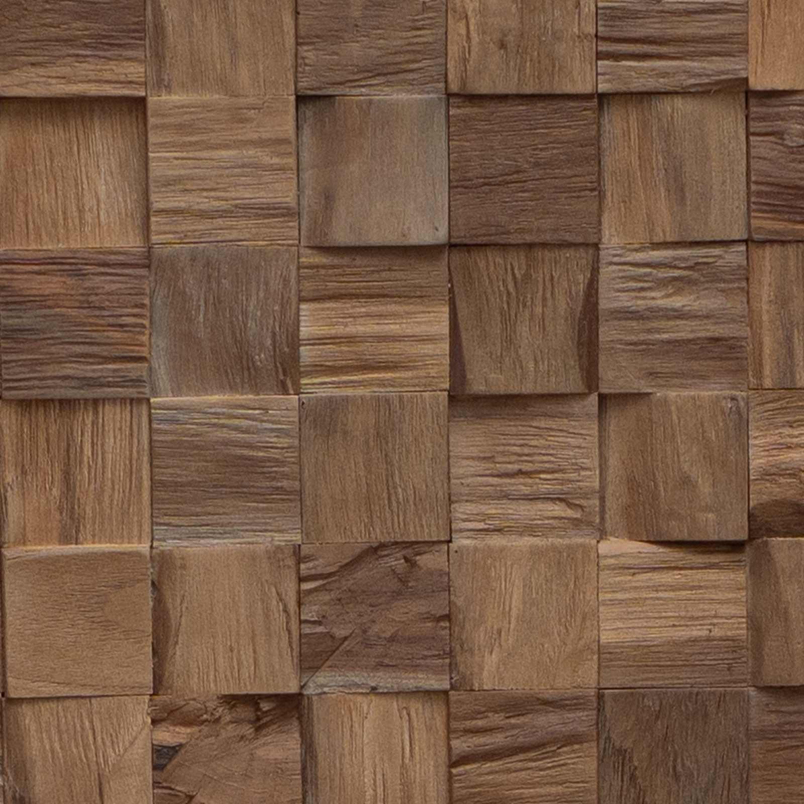 Hoofdbord Wandgemonteerd Naturel 180 cm Massief Teakhout