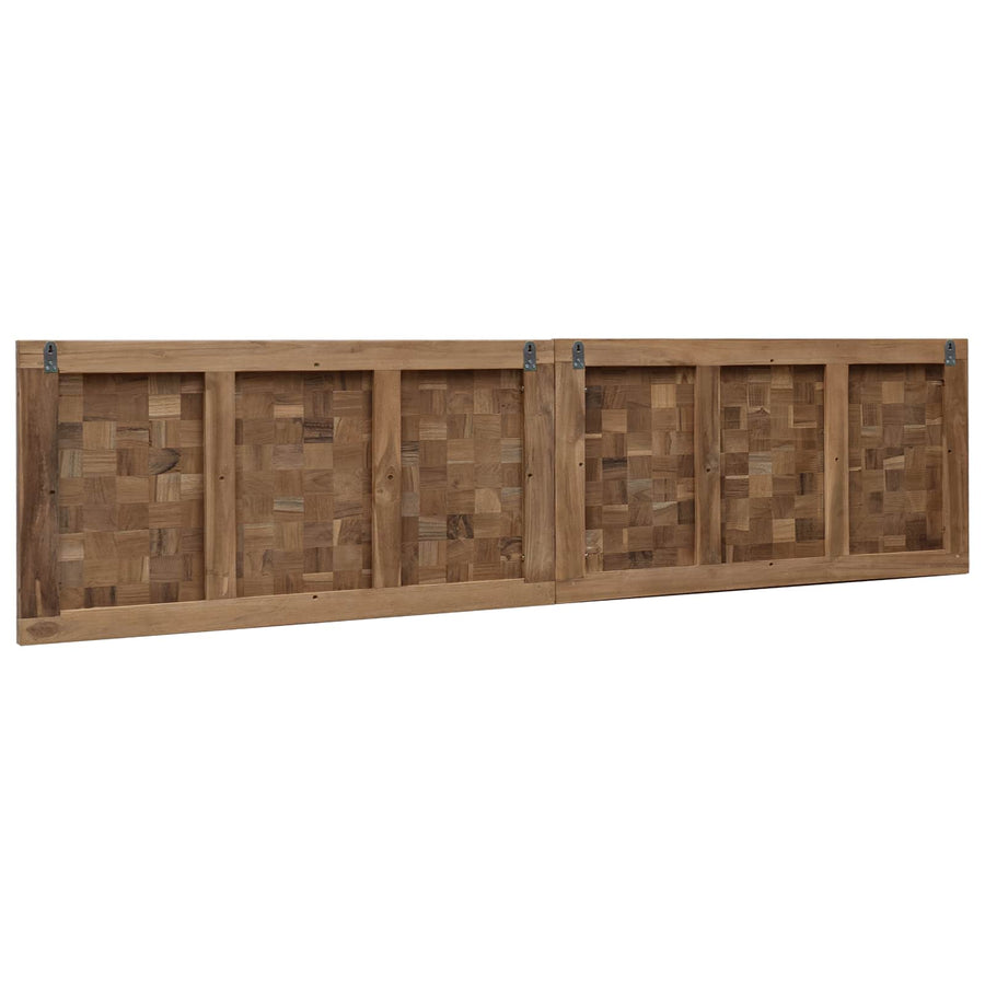 Hoofdbord Wandgemonteerd Naturel 180 cm Massief Teakhout