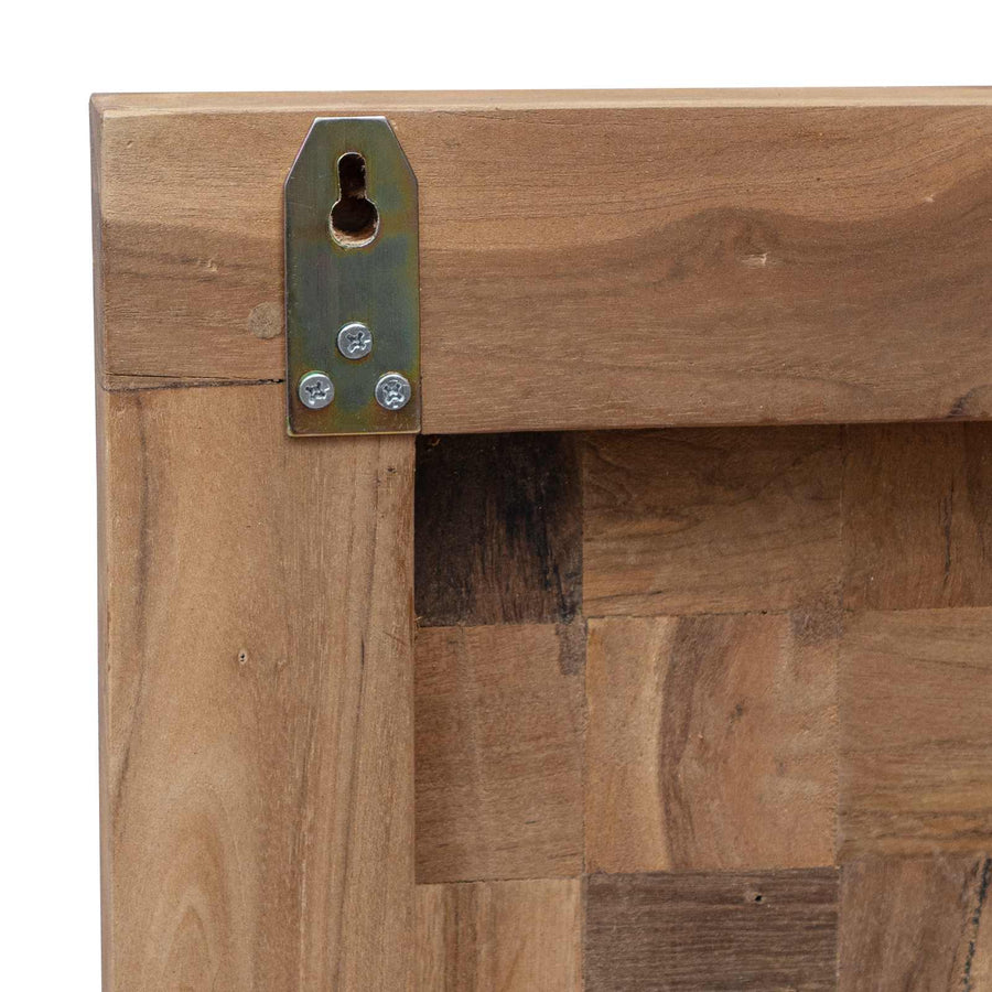 Hoofdbord Wandgemonteerd Naturel 200 cm Massief Teakhout