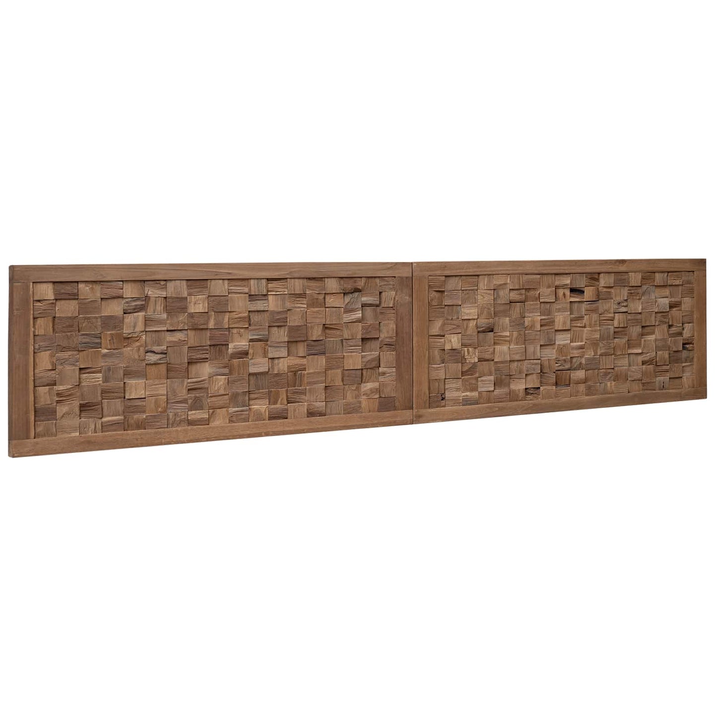 Hoofdbord Wandgemonteerd Naturel 200 cm Massief Teakhout