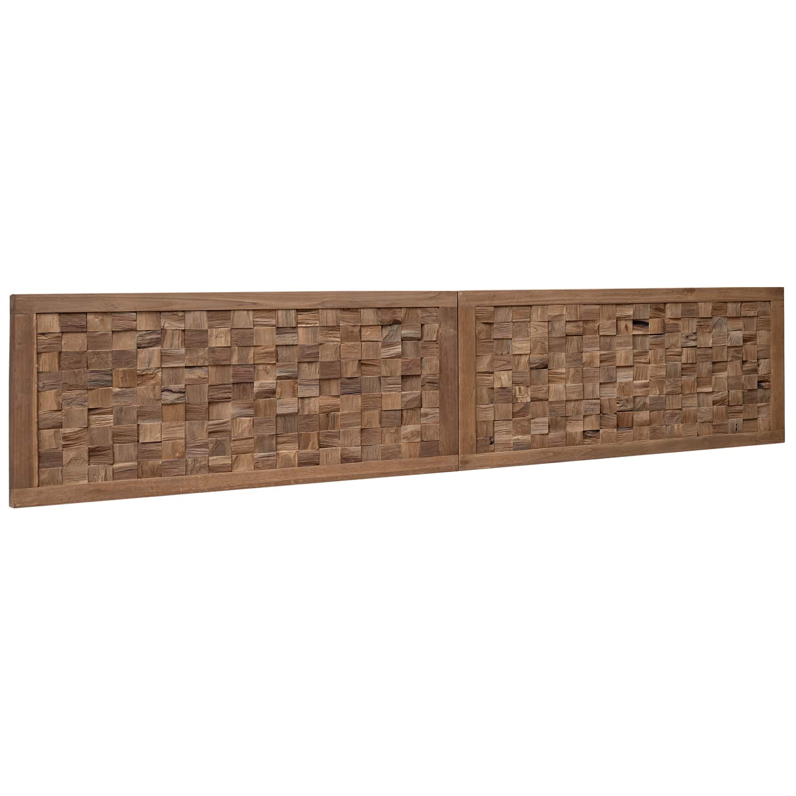 Hoofdbord Wandgemonteerd Naturel 200 cm Massief Teakhout