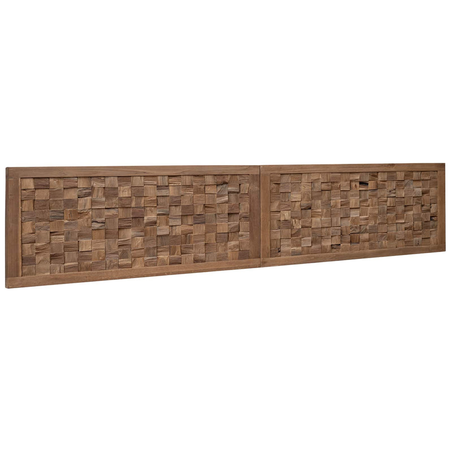 Hoofdbord Wandgemonteerd Naturel 200 cm Massief Teakhout