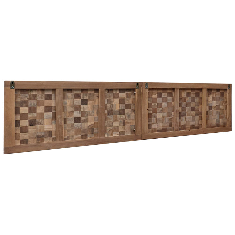 Hoofdbord Wandgemonteerd Naturel 200 cm Massief Teakhout