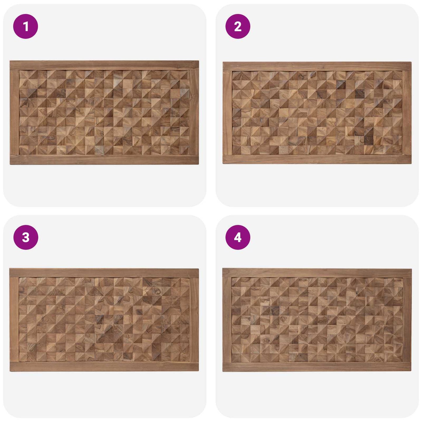 Hoofdbord Naturel Massief Teakhout 100 cm