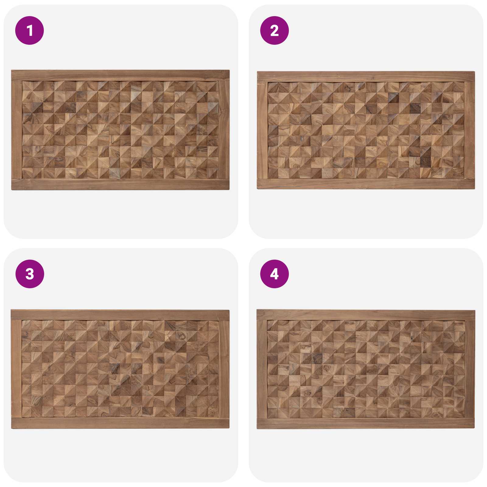 Hoofdbord Naturel Massief Teakhout 100 cm