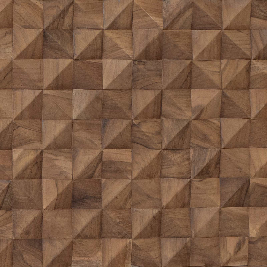 Hoofdbord Wandgemonteerd Naturel 120 cm Massief Teakhout