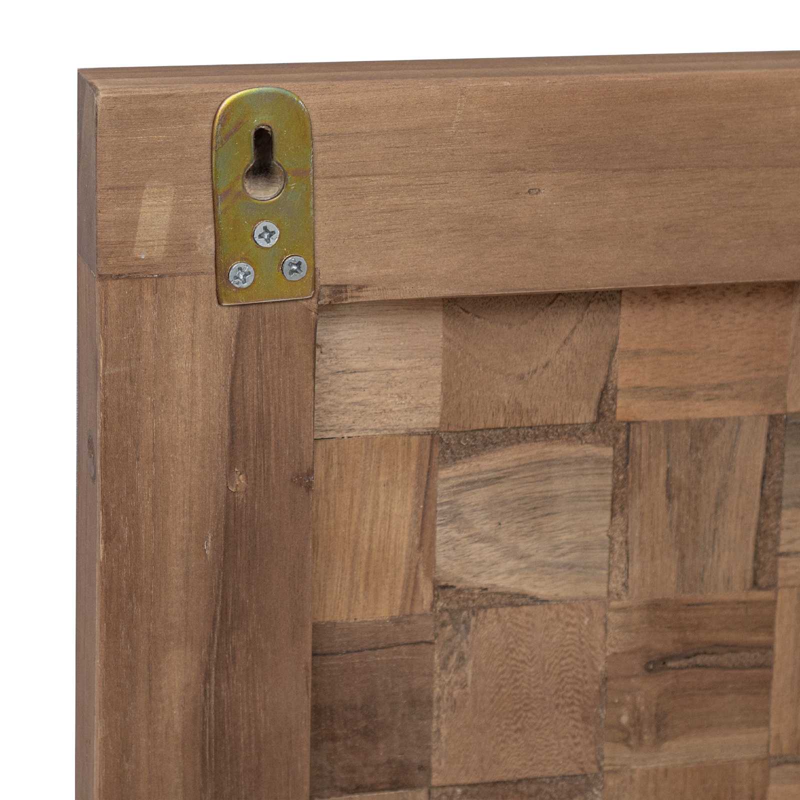 Hoofdbord Wandgemonteerd Naturel 120 cm Massief Teakhout