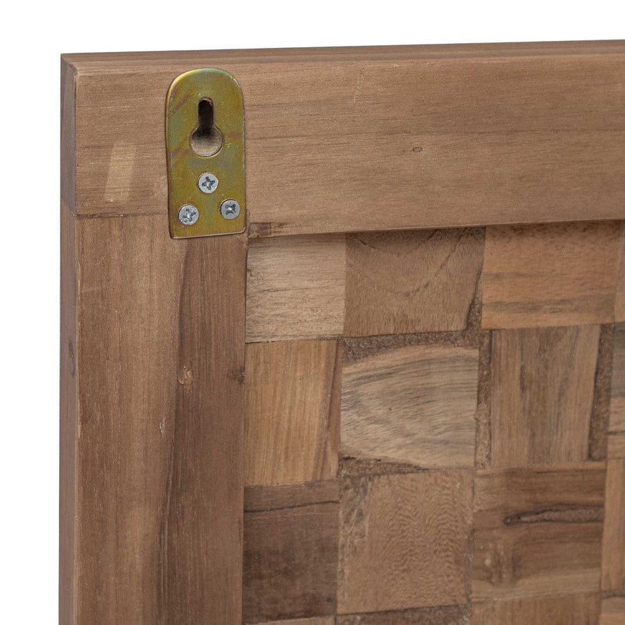 Hoofdbord Wandgemonteerd Naturel 120 cm Massief Teakhout