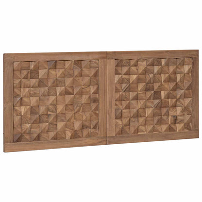 Hoofdbord Wandgemonteerd Naturel 120 cm Massief Teakhout