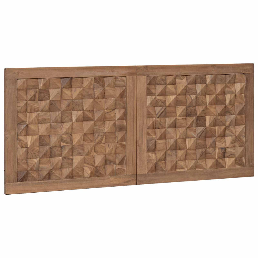 Hoofdbord Wandgemonteerd Naturel 120 cm Massief Teakhout
