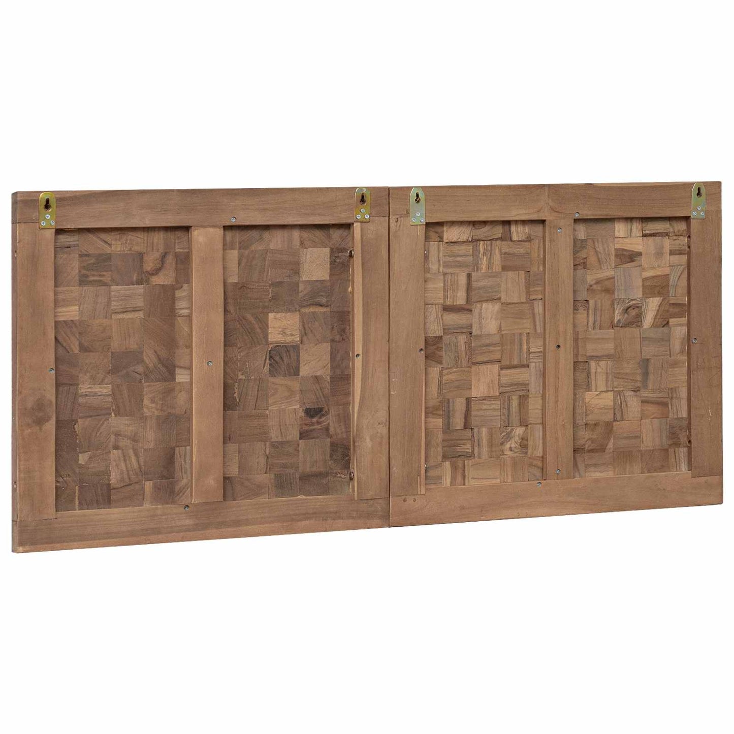 Hoofdbord Wandgemonteerd Naturel 120 cm Massief Teakhout